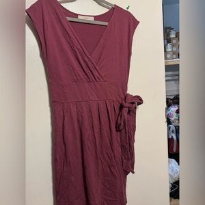 LOFT Women's Dusty Rose Mini Wrap Dress